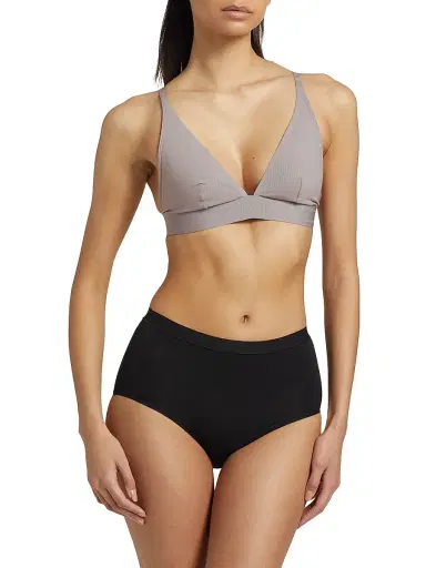 Wolford Women's Beauty Cotton Triangle Bralette - Smoke | Thumbnail 3 Wolford Women's Beauty Cotton Triangle Bralette - Smoke | Thumbnail 3