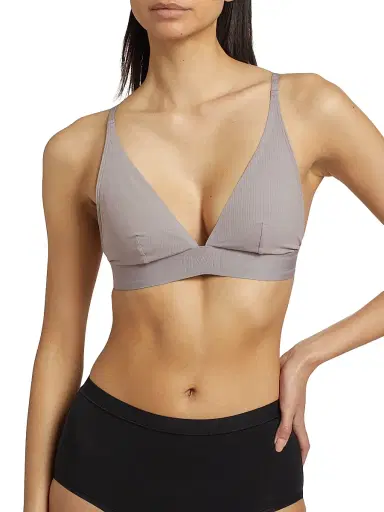 Wolford Women's Beauty Cotton Triangle Bralette - Smoke | Thumbnail 5 Wolford Women's Beauty Cotton Triangle Bralette - Smoke | Thumbnail 5