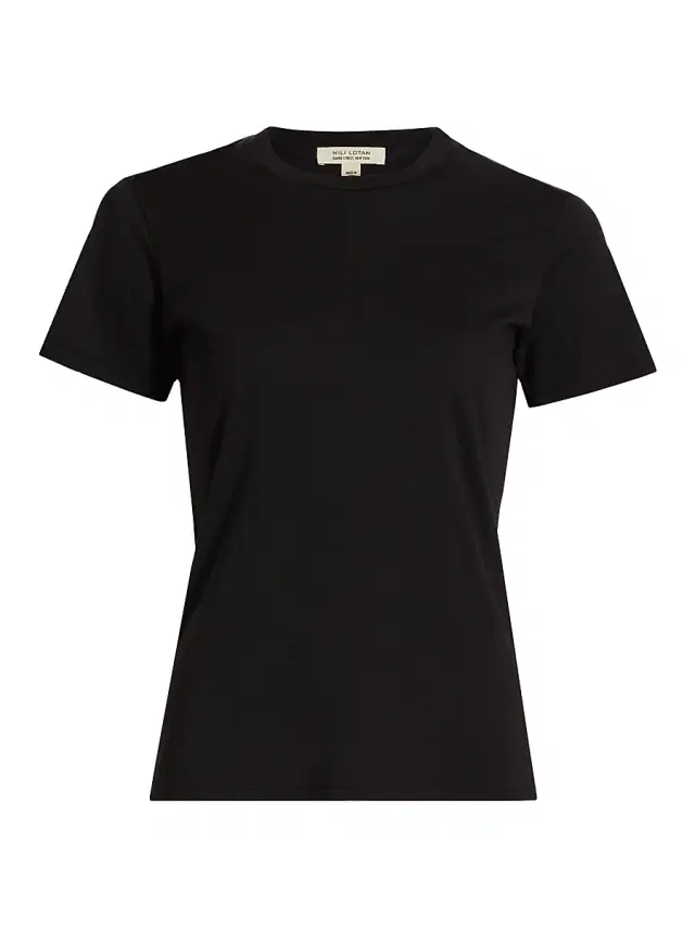 Nili Lotan Women's Mariela Cotton Crewneck T-Shirt - Jet Black