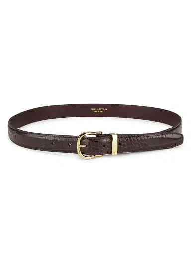 Nili Lotan Women's Louise Slim Leather Belt | Thumbnail 1