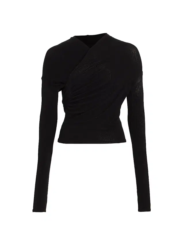 Vince Women's Ruched Long-Sleeve Top - Black