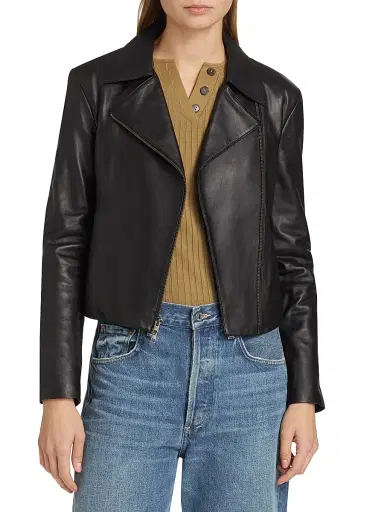 Vince Women's Leather Moto Jacket | Thumbnail 3 Vince Women's Leather Moto Jacket | Thumbnail 3