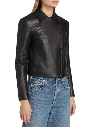Vince Women's Leather Moto Jacket | Thumbnail 4 Vince Women's Leather Moto Jacket | Thumbnail 4