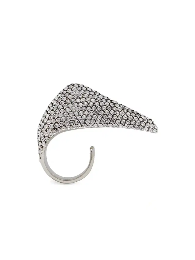 Women's Silvertone & Crystal Claw Ring - Silver
