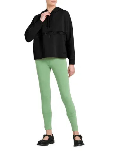 MOSCHINO Women's Logo Tape Hoodie - Black - Size Large | Thumbnail 2