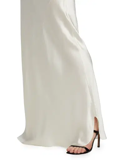 Nili Lotan Women's Cami Silk Charmeuse Gown - Ivory - Size XL | Thumbnail 6 Nili Lotan Women's Cami Silk Charmeuse Gown - Ivory - Size XL | Thumbnail 6