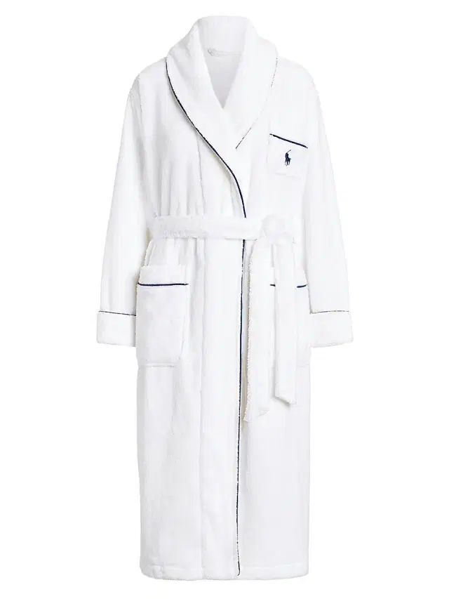 Polo Ralph Lauren Women's Essentials Cotton Robe - White Cloud