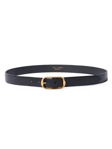 Nili Lotan Women's Reine Suede Belt - Black | Thumbnail 1