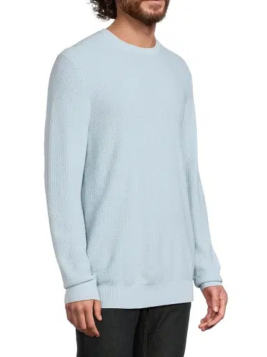 Vince Men's Geo Jacquard Long-Sleeve Crewneck Sweater - Whitecap Classic Cream | Thumbnail 4 Vince Men's Geo Jacquard Long-Sleeve Crewneck Sweater - Whitecap Classic Cream | Thumbnail 4