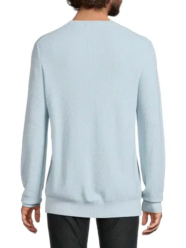 Vince Men's Geo Jacquard Long-Sleeve Crewneck Sweater - Whitecap Classic Cream | Thumbnail 5 Vince Men's Geo Jacquard Long-Sleeve Crewneck Sweater - Whitecap Classic Cream | Thumbnail 5