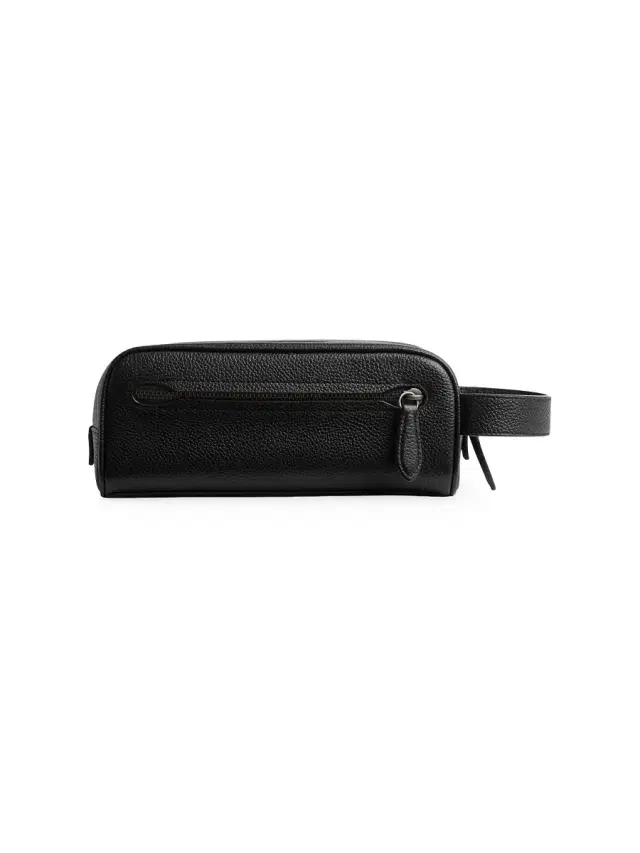 Men's Leather Travel Kit - Black