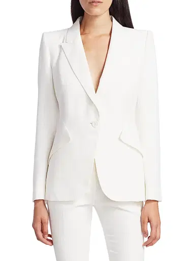 Alexander McQueen Women's Tailored Peak-Lapel Jacket | Thumbnail 2 Alexander McQueen Women's Tailored Peak-Lapel Jacket | Thumbnail 2