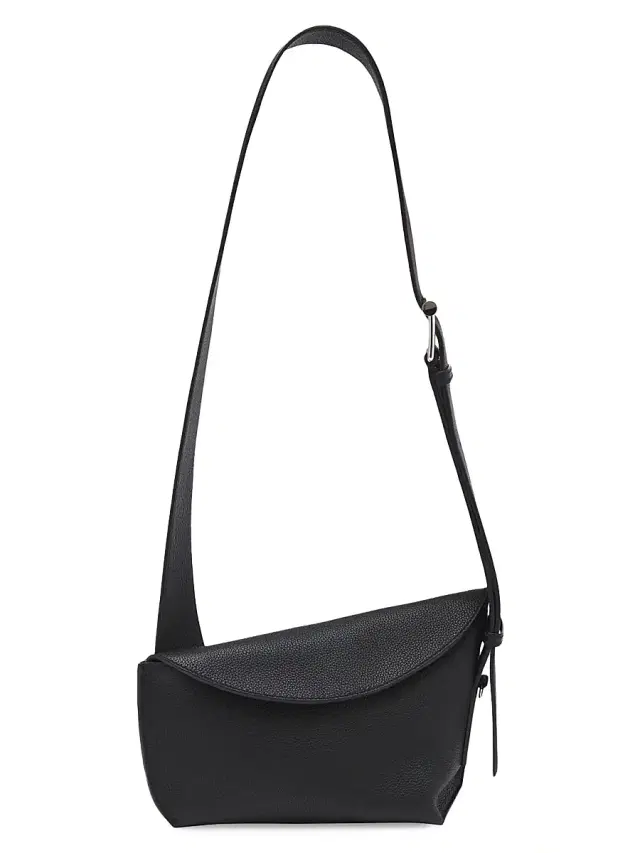 McQueen Men's T-Bar Leather Sling Bag - Black Silver