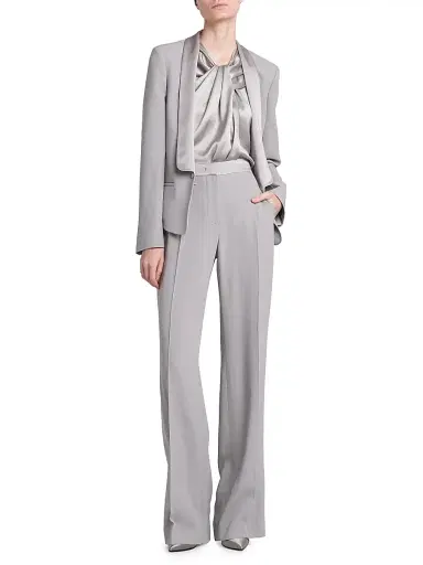 Alberta Ferretti Women's Satin Lapel Cropped Jacket | Thumbnail 2