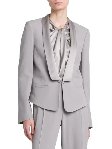Alberta Ferretti Women's Satin Lapel Cropped Jacket | Thumbnail 3