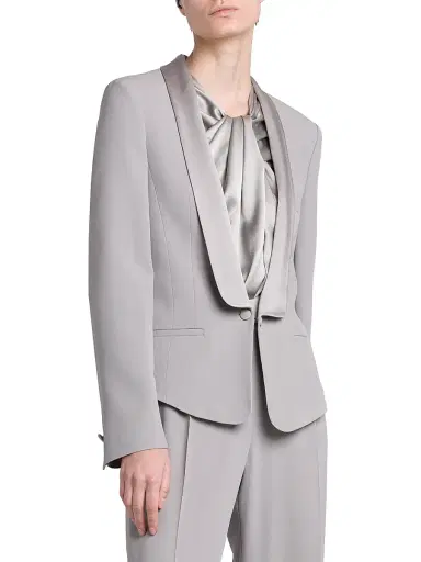 Alberta Ferretti Women's Satin Lapel Cropped Jacket | Thumbnail 4