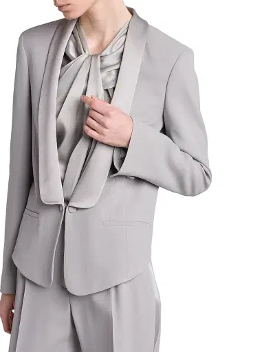 Alberta Ferretti Women's Satin Lapel Cropped Jacket | Thumbnail 6