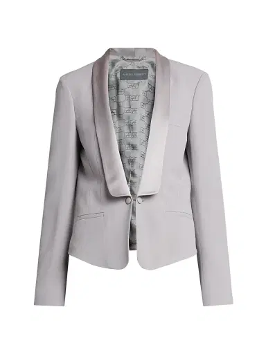 Alberta Ferretti Women's Satin Lapel Cropped Jacket | Thumbnail 1