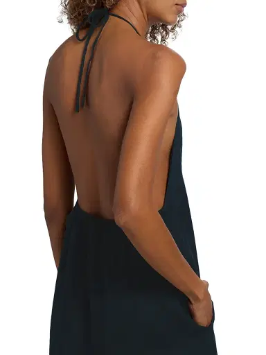 Nili Lotan Women's Lelia Linen Halterneck Maxi Dress - Midnight | Thumbnail 6