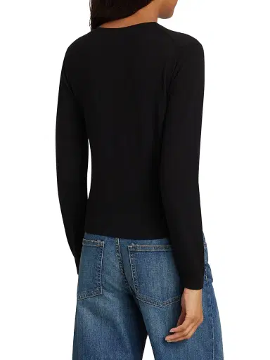 Nili Lotan Women's Janah Wool V-Neck Sweater - Black - Size XL | Thumbnail 5