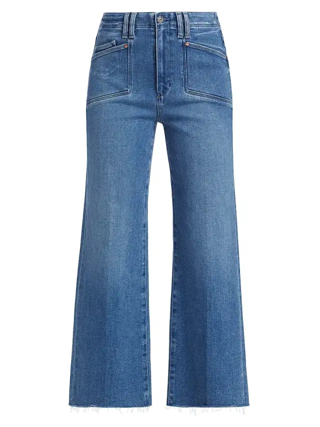 Paige Women's Anessa Raw Wide-Leg Jeans - Sunnie Distressed