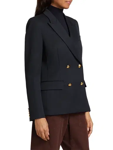 Nili Lotan Women's Veda Wool Double-Breasted Jacket - Midnight - Size 8 | Thumbnail 4