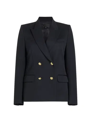 Nili Lotan Women's Veda Wool Double-Breasted Jacket - Midnight - Size 8 | Thumbnail 1