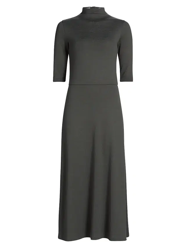 Vince Women's Turtleneck Knit Midi-Dress - Malachite