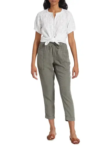 Splendid Women's Gia Drawstring Straight-Leg Crop Pants - Soft Vob | Thumbnail 2