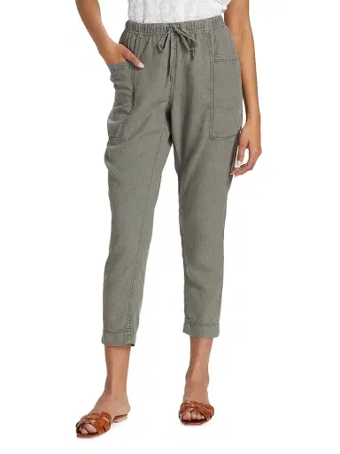 Splendid Women's Gia Drawstring Straight-Leg Crop Pants - Soft Vob | Thumbnail 3