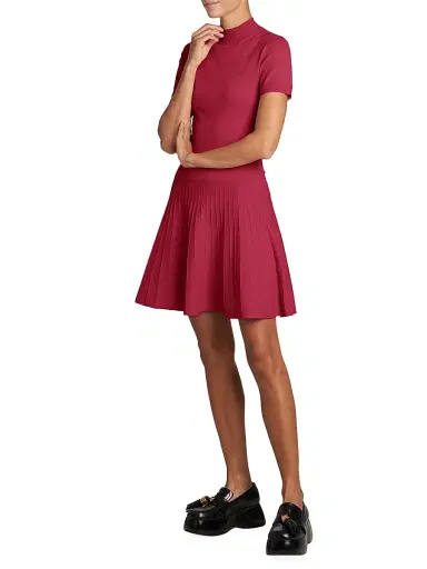 Moschino Women's Knit Pleated Skirt Minidress - Violet | Thumbnail 2 Moschino Women's Knit Pleated Skirt Minidress - Violet | Thumbnail 2