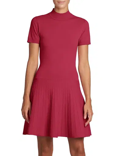 Moschino Women's Knit Pleated Skirt Minidress - Violet | Thumbnail 3 Moschino Women's Knit Pleated Skirt Minidress - Violet | Thumbnail 3