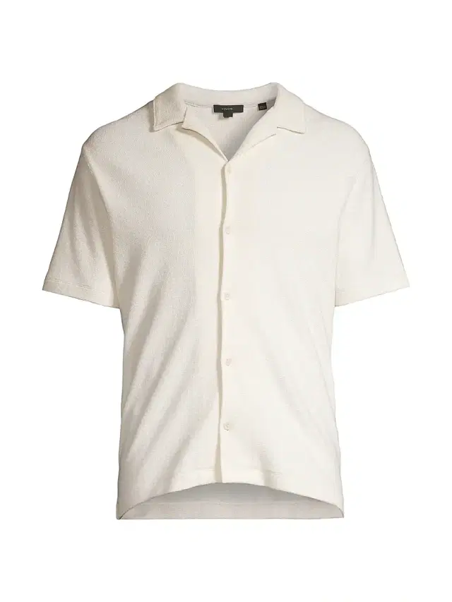 Vince Men's Bouclé Button-Front Camp Shirt - Bone
