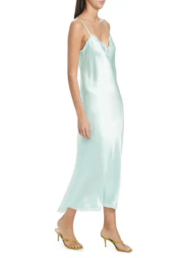 Vince Women's Satin Frayed-Edge Cami Midi-Dress | Thumbnail 4 Vince Women's Satin Frayed-Edge Cami Midi-Dress | Thumbnail 4