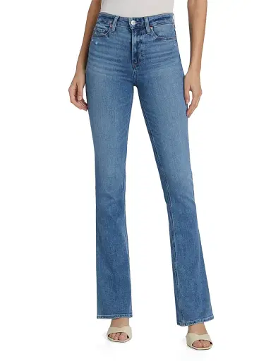 PAIGE Women's Laurel Canyon High-Rise Straight-Leg Jeans - Rock Show Distressed - Size 32 | Thumbnail 3 PAIGE Women's Laurel Canyon High-Rise Straight-Leg Jeans - Rock Show Distressed - Size 32 | Thumbnail 3