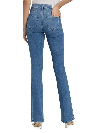 PAIGE Women's Laurel Canyon High-Rise Straight-Leg Jeans - Rock Show Distressed - Size 32 | Thumbnail 5 PAIGE Women's Laurel Canyon High-Rise Straight-Leg Jeans - Rock Show Distressed - Size 32 | Thumbnail 5
