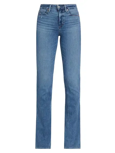 PAIGE Women's Laurel Canyon High-Rise Straight-Leg Jeans - Rock Show Distressed - Size 32 | Thumbnail 1 PAIGE Women's Laurel Canyon High-Rise Straight-Leg Jeans - Rock Show Distressed - Size 32 | Thumbnail 1