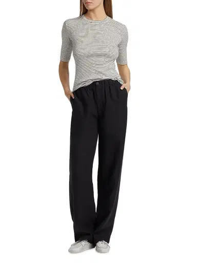 Vince Women's Utility Hemp Straight-Leg Pants - Dark Night Lake | Thumbnail 2