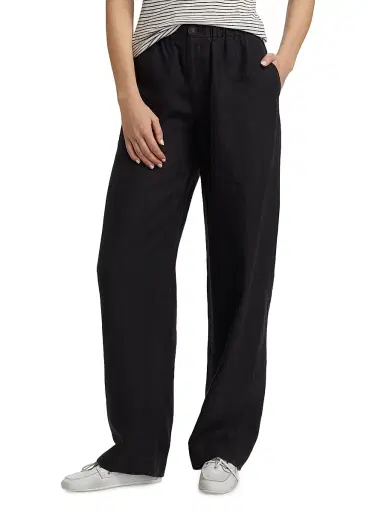 Vince Women's Utility Hemp Straight-Leg Pants - Dark Night Lake | Thumbnail 3