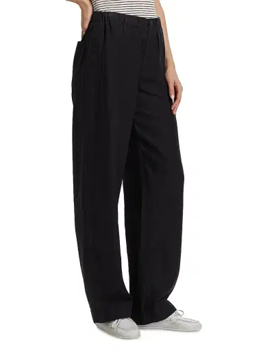 Vince Women's Utility Hemp Straight-Leg Pants - Dark Night Lake | Thumbnail 4