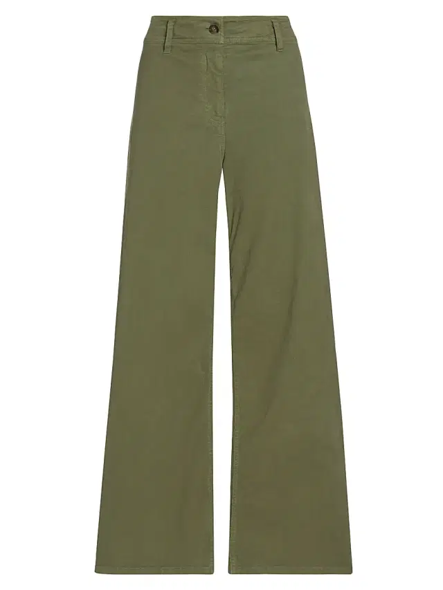 Nili Lotan Women's Megan Brushed Stretch Twill Wide-Leg Pants - Camo