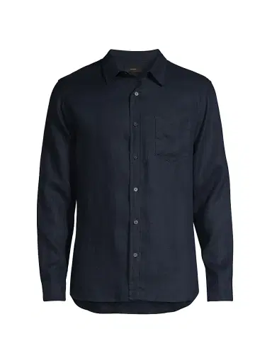Vince Men's Linen Long-Sleeve Button-Up Shirt - Coastal - Size XXL | Thumbnail 1 Vince Men's Linen Long-Sleeve Button-Up Shirt - Coastal - Size XXL | Thumbnail 1