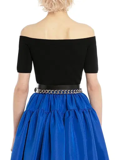 McQueen Women's Off-The-Shoulder Knit Top - Black | Thumbnail 5