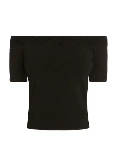 McQueen Women's Off-The-Shoulder Knit Top - Black | Thumbnail 1