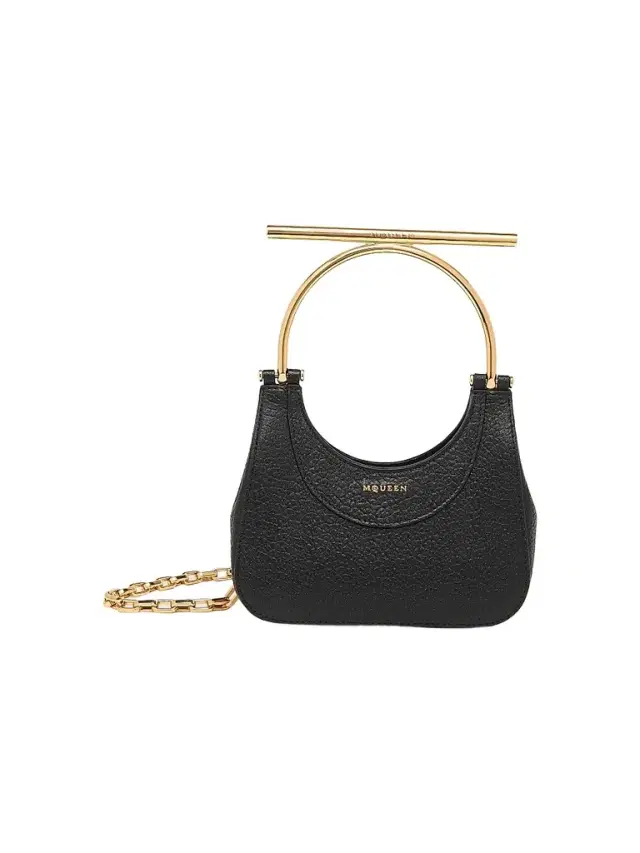 McQueen Women's Mini T-Bar Top Handle Bag - Black Gold