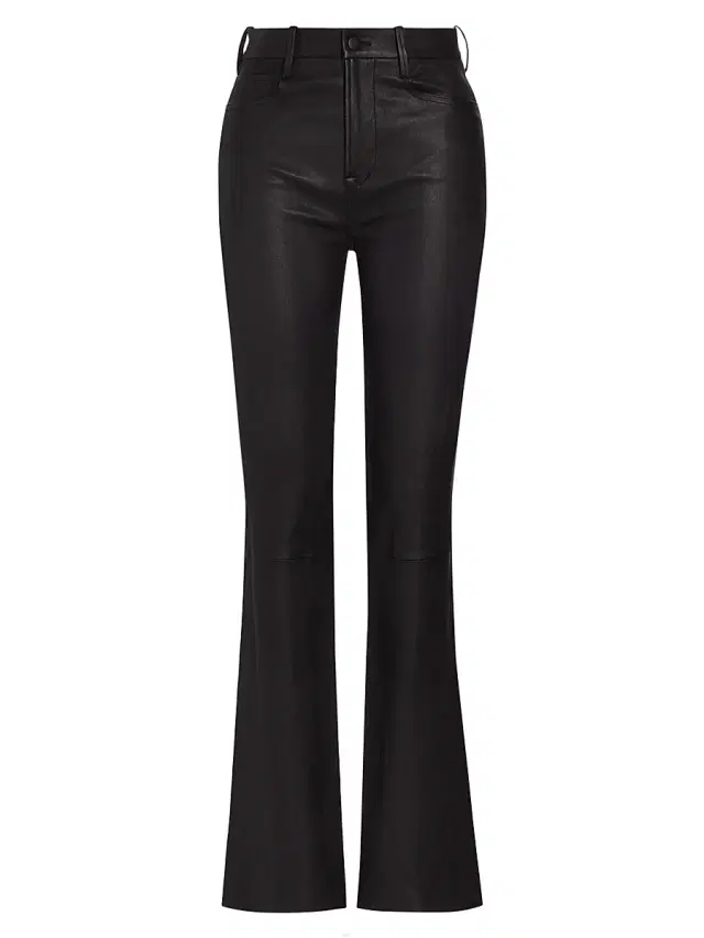 Vince Women's Stretch Bootcut Leather Pants - Black