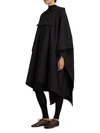 The Row Women's Rian Hooded Cape Coat - Black | Thumbnail 2