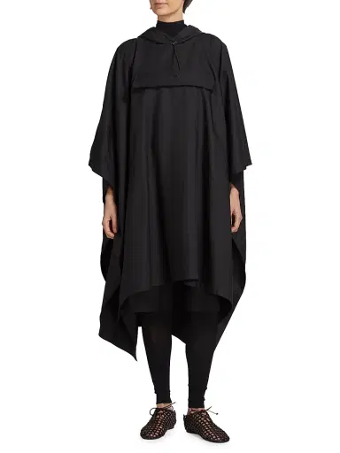 The Row Women's Rian Hooded Cape Coat - Black | Thumbnail 3