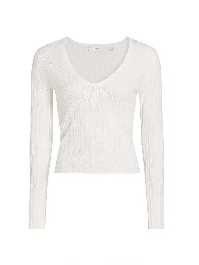 Vince Women's Pointelle Wool-Blend V-Neck Sweater - Off White