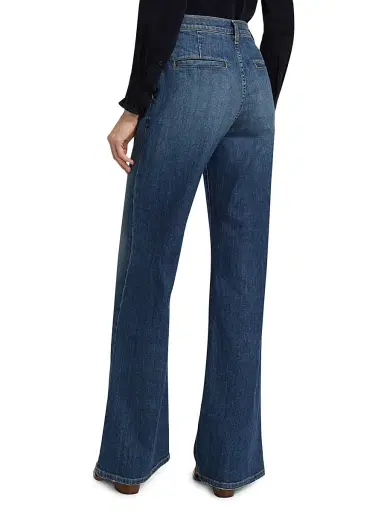 Nili Lotan Women's Anna High-Rise Stretch Wide-Leg Jeans - Classic Wash | Thumbnail 5